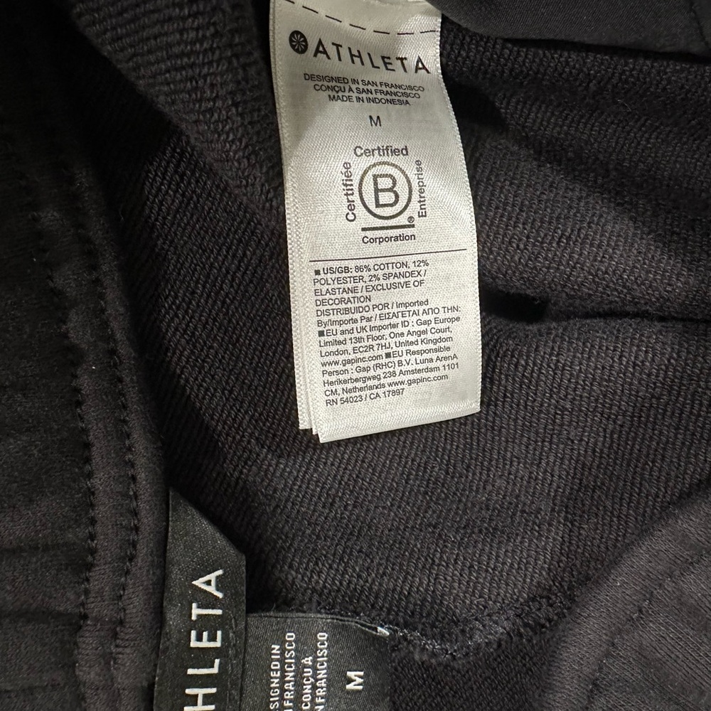 Athleta Women's Black Heavyweight Terry Mid Rise Pant - Black Size M NWT - Picture 6 of 8